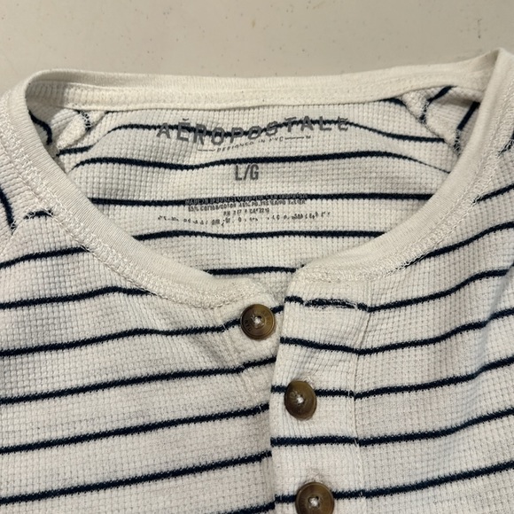 AEROPOSTALE - 1/4 henley waffle thermal long sleeve - Picture 3 of 4